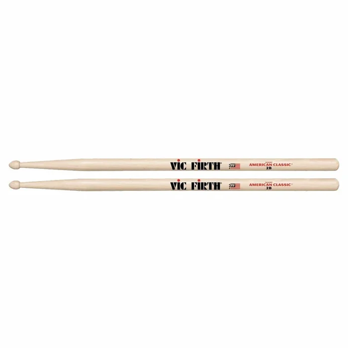 Vic Firth American Classic 2B Wood Tip Drum Sticks