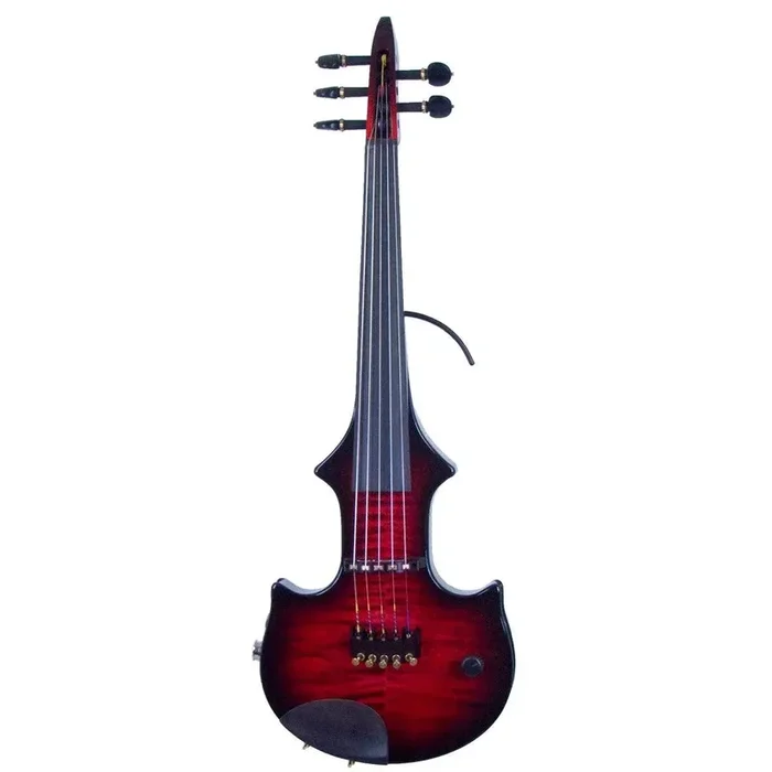 Violon électrique ZETA JV45 Jazz Fusion 5 cordes, éclat rouge transparent sur table en érable