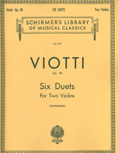 Viotti, G.B.: Six Duets for Two Violins Op.20 SCHIRMER
