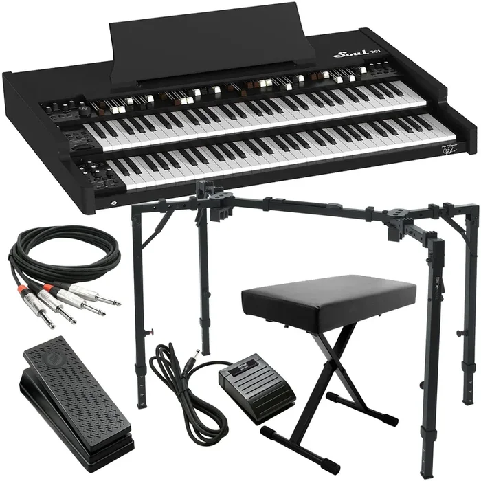 Viscount Legend SOUL 261 Digital Tonewheel Organ – Black KEY ESSENTIALS BUNDLE