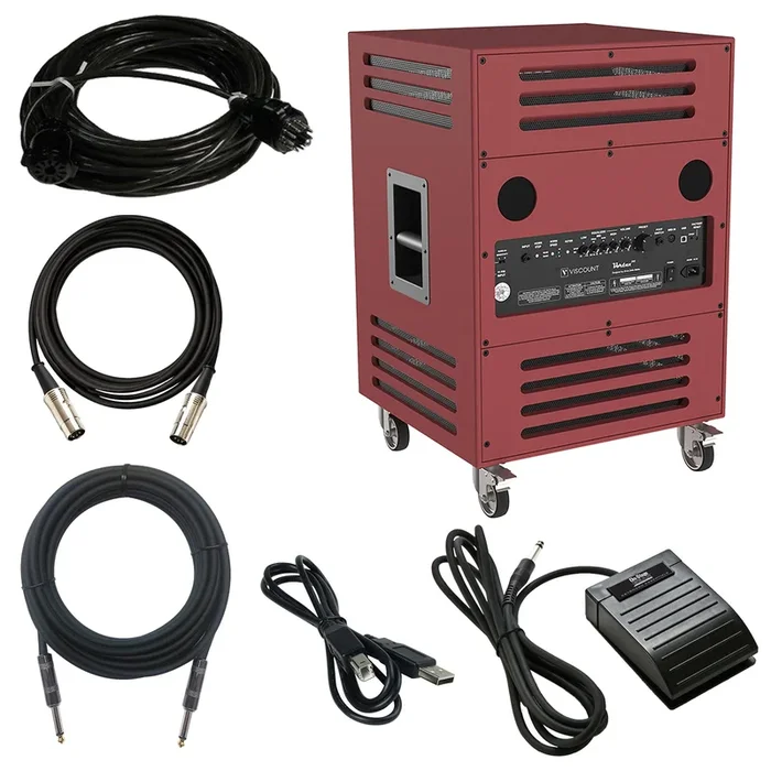 Viscount Legend VORTEX 315 Rotary Keyboard Amplifier – Red Walnut COMPLETE CABLE KIT