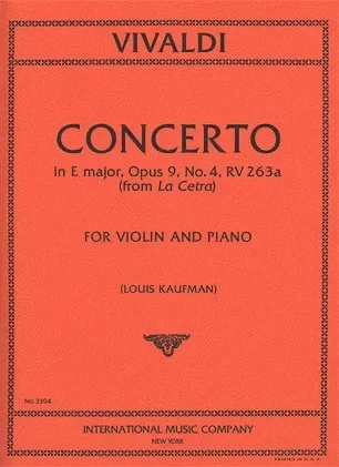 Vivaldi, A.: Concerto ”La Cetra”Op.9 No.4 (violin & piano)