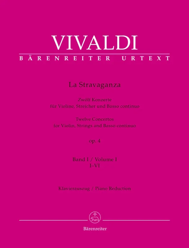 Vivaldi, La Stravaganza Op. 4 Volume. 1 No. 1-6 for Violin and Piano (Barenreiter)