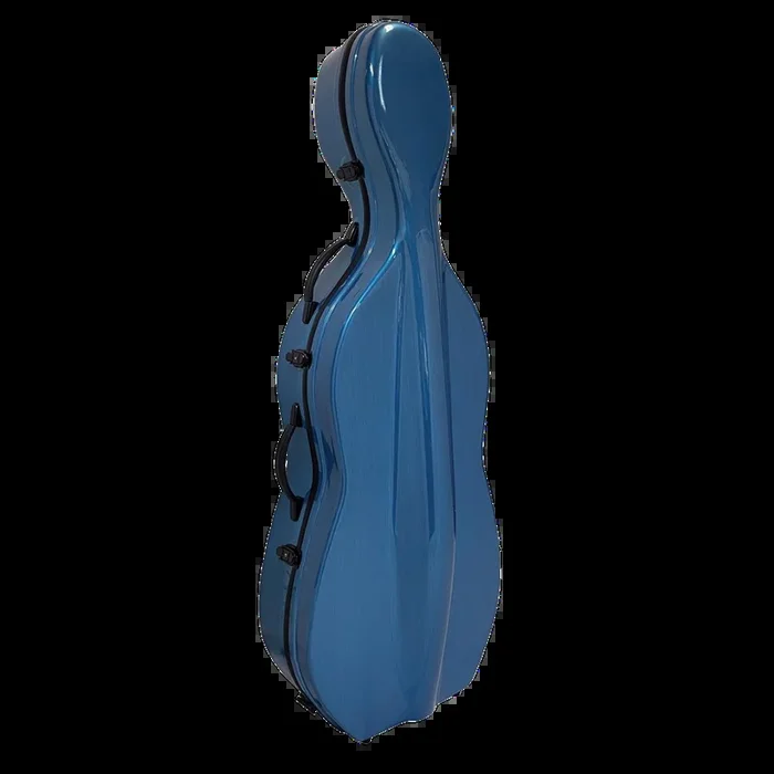 Vivo Deluxe Fibreglass Cello Case 1/2 Brushed Blue