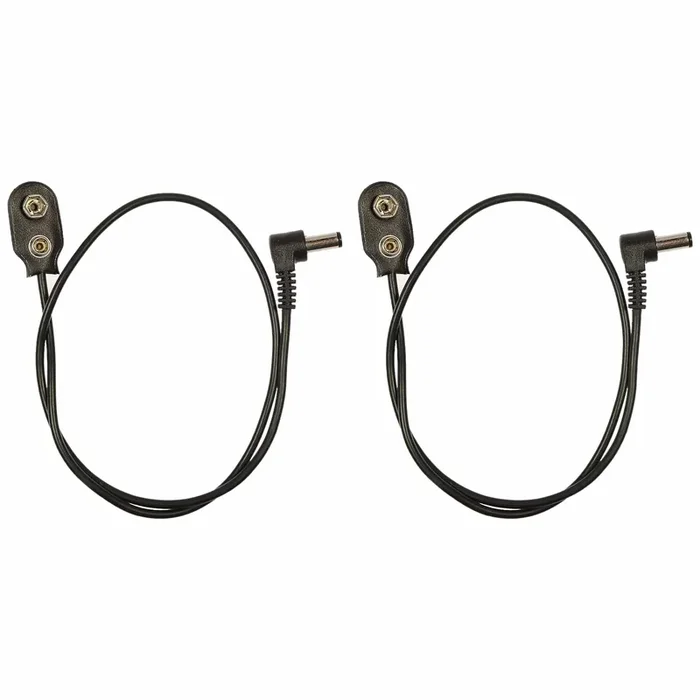 Voodoo Lab Cable 2.1mm to Battery Snap Right-Straight 18″ 2 Pack Bundle