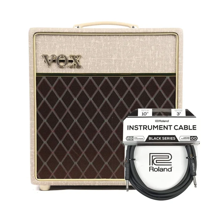 Vox AC4HW1 Hand-Wired 4w 1×12 Combo Cable Bundle