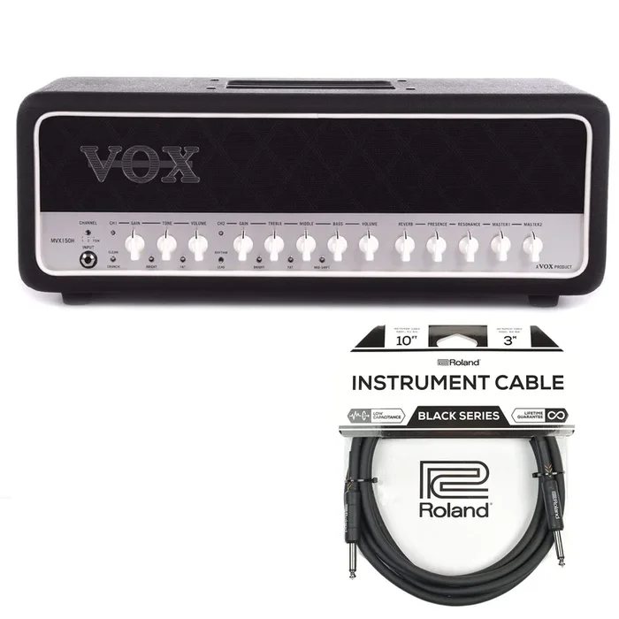 Vox MVX150H Two-Channel Head 150w Cable Bundle