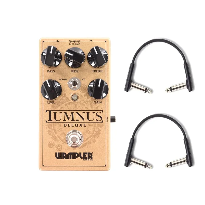 Wampler Tumnus Deluxe Overdrive Pedal V2 w/RockBoard Flat Patch Cables Bundle