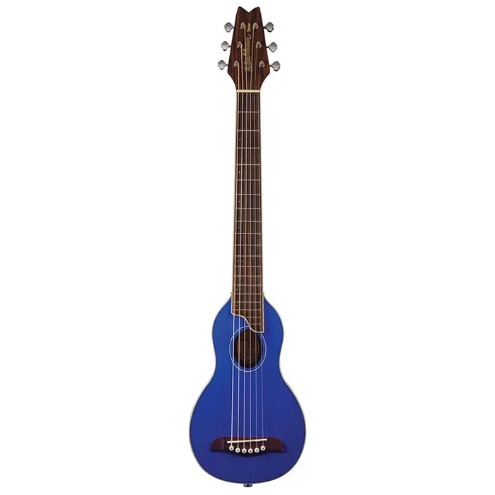 Washburn Rover Travel Guitar in Transparent Blue with Spruce Top