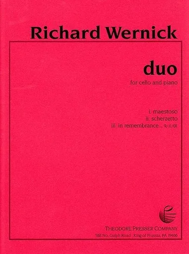 Wernick, Richard: Duo for Cello & Piano