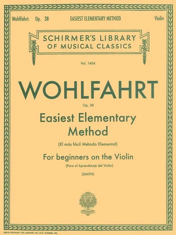 Wohlfahrt, Easy Elementary Studies Op. 38 for Violin (Schirmer)