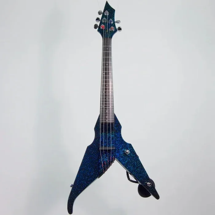 Wood Violins Viper, 5 cuerdas, Phantom Frets, Kosmic Kamen Sparkle, pastilla Barbera