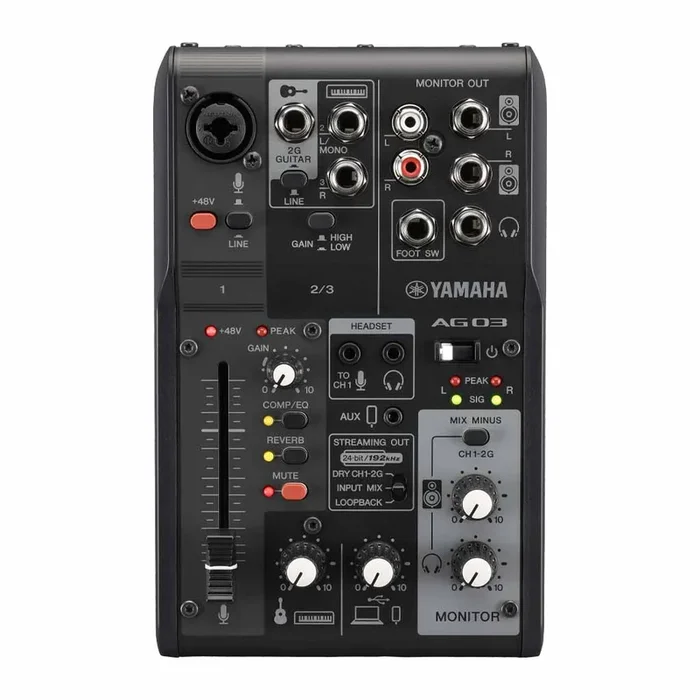 Yamaha AG03MK2 3-Channel Live Streaming Loopback Audio USB Mixer