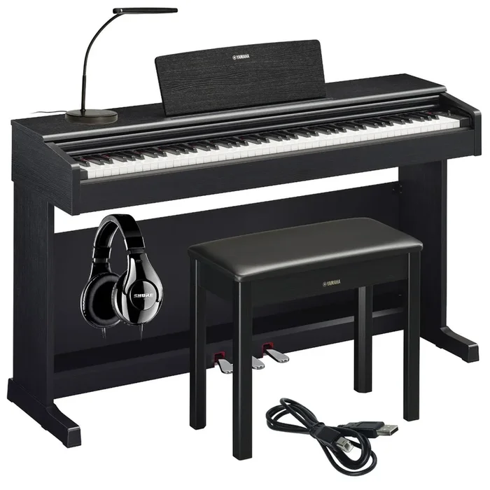 Yamaha Arius YDP-145 Digital Piano – Black COMPLETE HOME BUNDLE