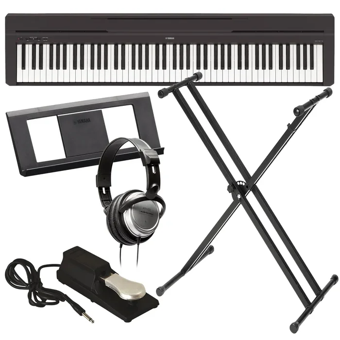 Yamaha P-45 Digital Piano – Black KEY ESSENTIALS BUNDLE