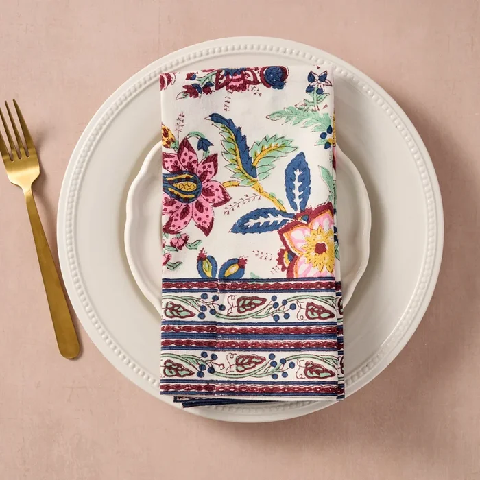 Zaina Floral Blockprint Napkin